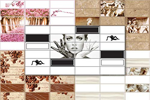 3D Wandpaneele Restposten! - stabile und pflegeleichte PVC Platten zur Wandverkleidung z. B. als Küchenrückwand - (955x480mm COFFEE FLAVOUR MOSAIC) pflegeleicht Innen
