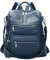 ALTOSY Sac a Dos Femme Cuir Veritable Grand Élégant Sac à Bandoulière Avec Compartiment Pour Ordinateur Portable Poches Multiples (S106 Indigo Blue)