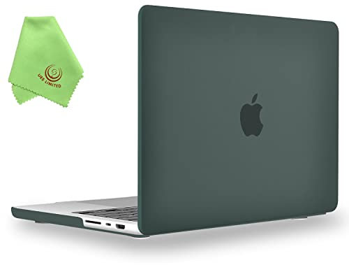 UESWILL Compatible with 2021 2022 2023 2024 MacBook Pro 16 inch M4 M3 M2 M1 Pro Max Chip Model A3403 A3186 A2485 A2780 A2991 Matte Case Cover + Microfiber Cloth, Midnight Green