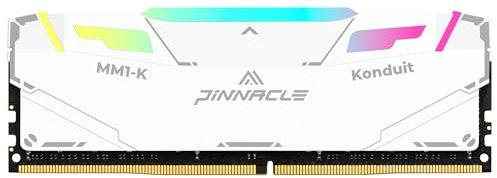 Timetec Pinnacle Konduit RGB DDR4 3600MHz PC4-28800 CL18-22-22-42 XMP2.0 Overclocking 1.35V Compatible for AMD and Intel Desktop Gaming PC Memory Module RAM - White (3600Mhz 8GB)