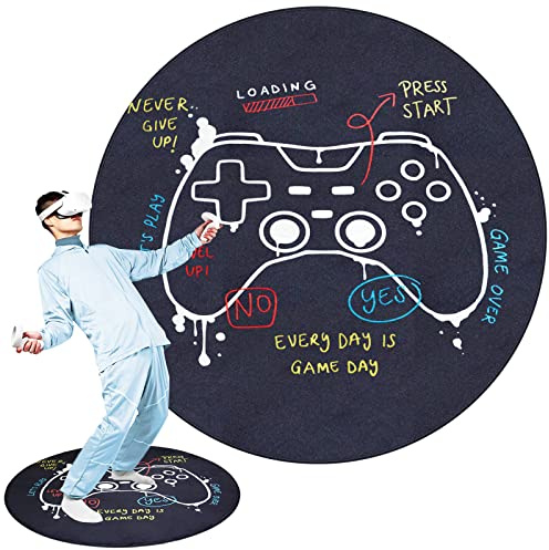 Linkidea VR Mat Compatible with Oculus Quest2, VR Gaming Mat, Floor Rug Pads for Oculus Rift S, PlayStation VR, PSVR2, Gear VR, HTC Vive (Black)