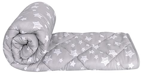Baby Blanket for Boys and Girls, Soft Cozy Toddler Comforter Quilted with Grey Star Print, Ultra Soft and Comfortable Down Alternative Crib Comforter, 39x47 Inches