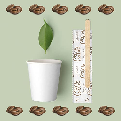 cubex professional Kit Caffè 200 Pezzi Formato da 100 Bicchierini in Cartoncino riciclabili da 75 ml e 100 Palettine in Legno 9 cm
