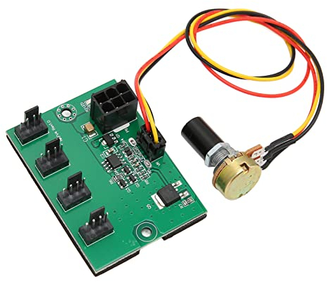 Elprico PWM PC Chassis Fan Hub, 6Pin 12V Power Supply Computer Case Fan Adapter 2 Pin 3 Pin 4 Pin 4 Way Splitter PC Chassis Cooling Fan Speed Controller for PC Fan