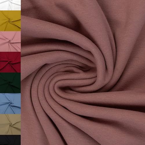 MAGAM-Stoffe Noah Bündchenstoff Feinstrick uni Oeko-Tex Meterware 50cm (07. Altrosa dunkel)