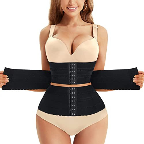 Gotoly Femme Gaine Amincissante Corset Minceur Serre Taille Body Sculptant Ventre Plat Waist Tranier Gainant Ceinture (Noir, M)