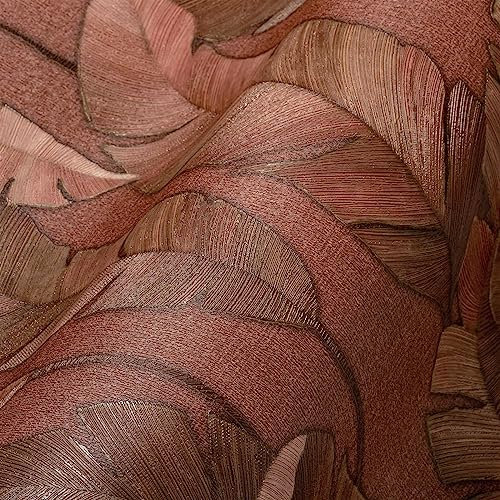 Livingwalls Travel Styles Non-Woven Wallpaper - Botanical Wallpaper in Red - Tropical Wallpaper for Various Rooms in 10.05 m x 0.53 m