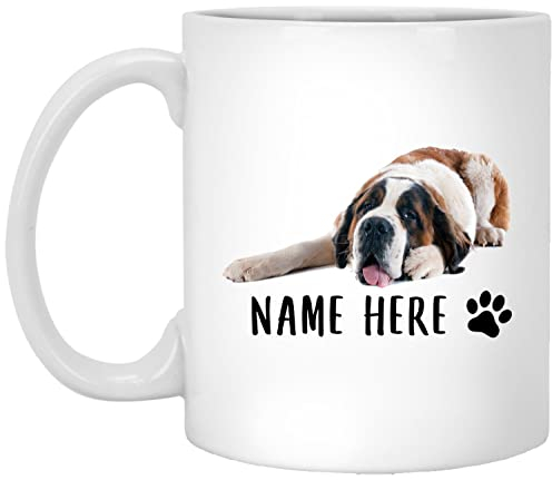 501 Tasse À Café Saint Bernard Blanc Rouge Couché Texte Personnalisé Tasse À Thé Vintage Café Tasses Design Tasse En Céramique Pour Papa Cadeaux Cadeau Fêtes Cadeau Anniversaire 330 ML