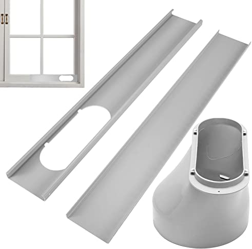 Mineatig Sello De Ventana Corredera Para Aire Acondicionado Universal Pvc,Tubo Aire Acondicionado Portatil, con Mangueras De Aire Acondicionado De 5,9'/15 Cm De Diámetro