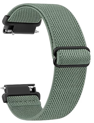 Wanme Nylon 20mm Uhrenarmbänder, Schnellverschluss Armband, Atmungsaktives Geflochtenes Ersatzbänder, Verstellbares Armbänder, Sport Ersatzarmband für Damen Herren, Avocadogrün