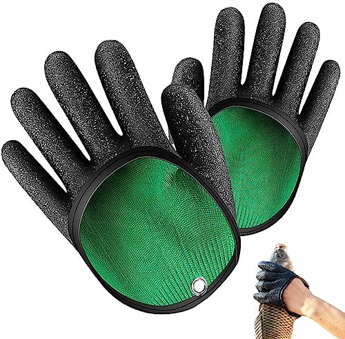 Fischereihandschuhe, Fischereihandschuhe für Männer 7,48 Zoll Bissbeständiges Nicht Slip Latex Beschichtung großer Kaliber Anti Schnitthandschuhe Fische Fanghandschuhe für die Jagdwanderfliegerfisch