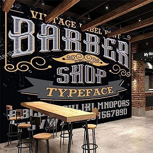 XLMING 3D-moderne Barbershop-Themenelemente Barbershop-Wand-Wohnzimmer-Tapete 430cm×300cm Vlies Effekt UV-beständige permanente Farbe Tapete