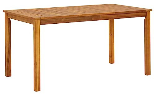 Natulvd 6 Personen Outdoor Holz Terrasse Möbel Esstisch Rechteck Pub Tisch Couchtisch für Hinterhof Garten Pool Balkon – 140 x 80 cm