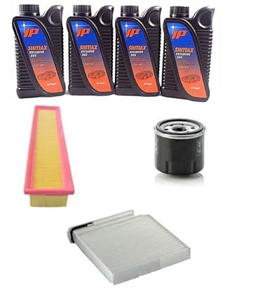 AOQ - Kit tagliando 3 FILTRI +4 LITRI OLIO 5W40 COMPATIBILE.CON REN CLIO III -MODUS 1.2 / LOGAN I, SANDERO I
