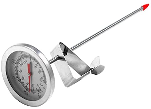 Deep Fry Thermometer with Instant Read, Dial Thermometer, Stainless Steel Stem Meat Cooking Thermometer, Oil Temperature Gauge for Frying, Cooking, Turkey, Food, Milk, Grill (As