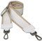 BRISE Taschengurt für Damen & Herren, 5cm Breiter Schultergurt, Verstellbarer 80-130 cm Taschenriemen aus Polyesterstoff und Leder, Stylischer Riemen mit 360 Drehbarer Kopf (Silber- Weiß)