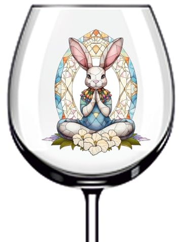 12x Rabbit Yoga Colourful Tumbler Wine Glass Bottle Vinyl Sticker Decals m111