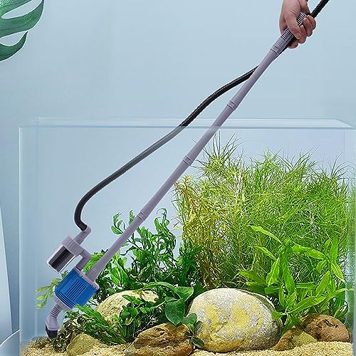 SanBouSi Mulmsauger Aquarium Elektrische Kiesreiniger Set, Aquarium Sauger Automatisch Aquarium Wasserwechsler mit 4 Saugkopf, Wasserpumpe, Selbstfilter, Fish Tank Reiniger