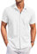 COOFANDY Men's Casual Short Sleeve Shirt Regular Fit Button Down Shirt Business Dress Shirt Summer Beach Tops White XXL