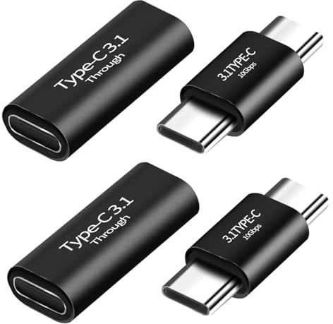 YRIKE Adaptador USB C 3.1, Adaptador USB C Hembra a USB C Hembra, Adaptador USB C Macho a USB Macho, Compatible con MacBook Pro, Tablet, Samsung Galaxy y más