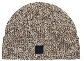 TOM TAILOR Herren 1043445 Beanie Strick-Mütze, 36164-Sand Taupe Navy Multicolor, Einheitsgröße