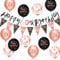 Women 60th Birthday Decorations Black Rose Gold 60th Birthday Party Decorations Women Banner Bunting Kit by Sheinly