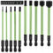 TOATELU 10 Stück Sechskant Schraubendreher Bits Set, S2 Schlagschrauber Bit 100mm, Bitsatz mit starkem Magnetkopf, für akkuschrauber 1,5/2/2,5/3/4/5/6/8/10/12 Hexagon Innensechskant Inbusschlüssel