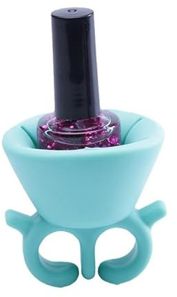 3PCS Silicone Nail Polish Bottle Holder, Nail Polish Holder Ring, Fingernail Polishing Tool, Manicure and Pedicure Accessories(Blue &yellow&purple)