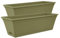 simpa Plastic Olive Green Trough Garden Planter Pot 50cm Length with Detachable Drainage Tray - Set of 2