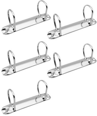 5 Stücke 2 Ring Binder Mechanismus, D-förmiger Metallclip 2 Ring Bindemittel Ersatz für Papiere, Lehrbuch, Dokumente, Schüleraufzeichnungen