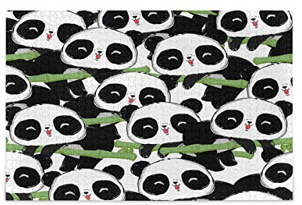 IGHSNZUH 1000-Teiliges Puzzle, Süßes Tier-Panda-Puzzle, Lustiges Spielzeug-Familienspiel Für Pädagogisches, Intellektuelles Dekomprimieren