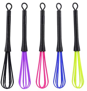 5 STÜCKE Mehrfarbig Mini Kleine Schneebesen, Kunststoff Salon Friseur Friseur Zum Kochen Farbstoff Creme Schneebesen Küche Ballon Mixer Werkzeug Haarwerkzeuge