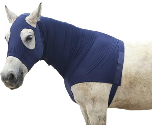 Gallopoff Capucha Elástica con Cremallera para Caballo, Ideal para Proteger el Cuello y la Cabeza con Comodidad