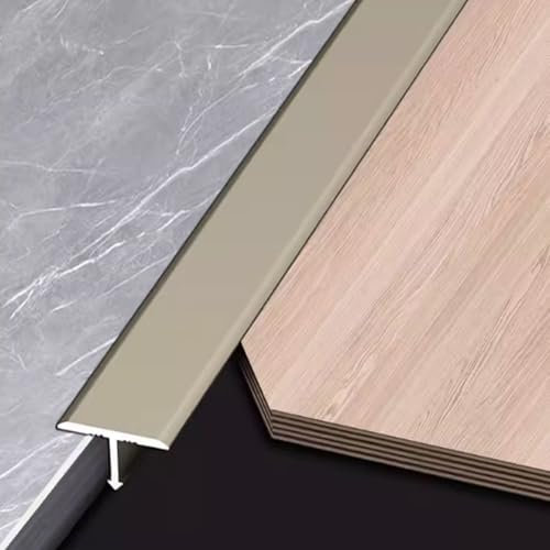 T-Profil Übergangsprofil Übergangsschiene Aluminium Übergangsleiste Abschlussprofil Übergangsschiene, Abdeckstreifen Für Fliesen, Teppich und Holzböden(Hellgrau,2cm x 300cm)