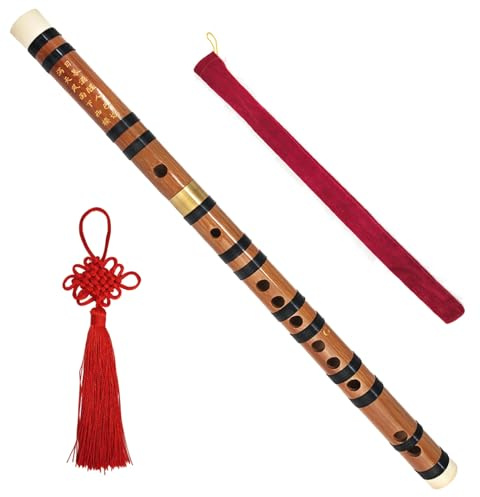 Chinese Dizi Bamboo Flute Retor Flute Instrument G Flute Beginner Orchestral Instruments (G Key)