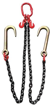 Chain Winch Brothers With J Hooks - 8mm 2 Leg Chain - Winch Assist - Recovery Tow Chain (1 Metre Total Length)