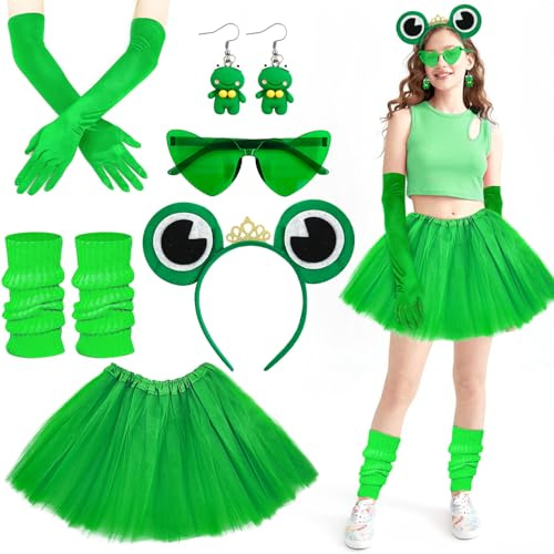Meemion Halloween Frosch Kostüm Set, Froschkostüm für Kinder Erwachsene,für das perfekte Frosch Kostüm für Fasching Karneval Motto Party