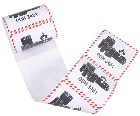 OFFSCH 300pcs Lithium Battery Label Stickers Lithium Battery Warning Stickers Labels for Shipping and Logistics Shipping