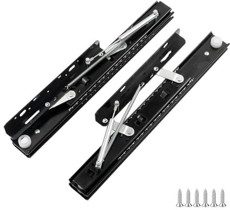 LYUCAYHQ Tischauszüge, Hubtisch-Schubladenführungen, Verdeckte Schubladenschienen Softclose, Schubladenschienen für Schreibtische, Werkbänke und Esstische(25cm/10in)