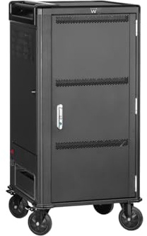 Ewent Carro de Carga USB-C PD para 30 Dispositivos EW1702, Carro de Almacenamiento con Cables preinstalados y Sistema de gestión de energía para portátiles, Chromebook, Mac y tabletas