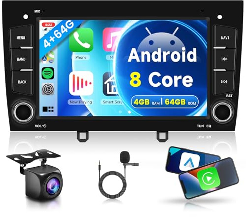8 Core 4G+64G Wireless Carplay Android Autoradio per Peugeot 308 408 2010-2024 7 Pollici Autoradio 2 Din con Android Auto GPS Navi WiFi Mirror Link Bluetooth FM/RDS/USB/EQ/SWC Telecamera Posteriore
