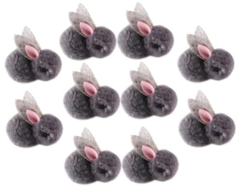 Toddmomy 10Stücke Mini Kaninchen Plüschtiere Große DIY Deko für Kleidung Taschen und Hüte Kreative Osterhasen Stofftiere Kuschelige Kaninchen Dekoration