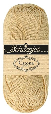 Scheepjes Catona Shine 50g - 'English Tea', Gold Strick- und Häkelgarn