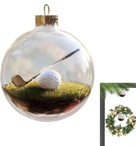 ETUCYNG 2 Stück Weihnachtsbaumkugeln ABS Ø8 cm Transparente Christbaumkugeln Sport Mini Ball Szene Feiertagsdekoration Tennis Baseball Golf Fußball Zum Befüllen Für Weihnachten Deko Christbaumschmuck