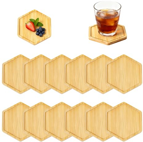 12 Stück 10cm Untersetzer Mosaik Untersetzers DIY Bastelset Holzuntersetzer Holztablett Leere Bodenschalen