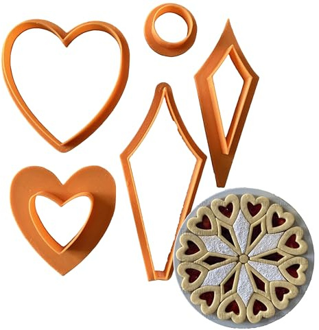 Tagliabiscotti.it - Stampo Tagliapasta per realizzare torta componibile con biscotti a forma di cuore - Diametro crostata realizzabile: 28cm. San Valentino - Anniversario.