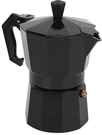 Brrnoo Percolator Coffee Pot, Coffee Maker Percolator Small Maker 300ML 6 Cup Capacity Aluminum Machine for Home Camping Travel Use (Black)