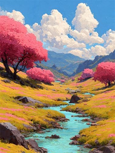 River Valley Jigsaw Puzzles for Adults 500 Pieces, Adult jigsaw Puzzle 500 pieces Tree, Challenging Brainteaser with Alphabet Backing, Eco-friendly Dust-Free, Home Wall Decor Gift