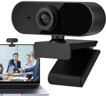 Webcam USB per PC, con rotazione a 360°, webcam HD 720p con microfono integrato, driver plug play gratuito
