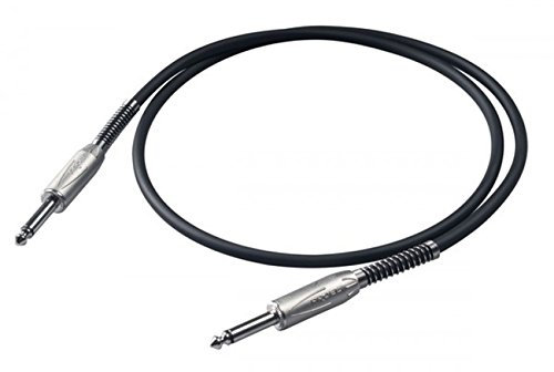 PROEL BULK100LU3 - Cavo per strumenti con connettori Jack Mono 6.3 mm a Jack Mono 6.3 mm da 3mt., Nero